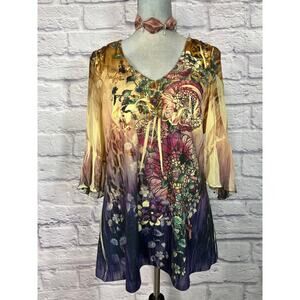 Bleu Vibrant Boho Fairycore Blouse